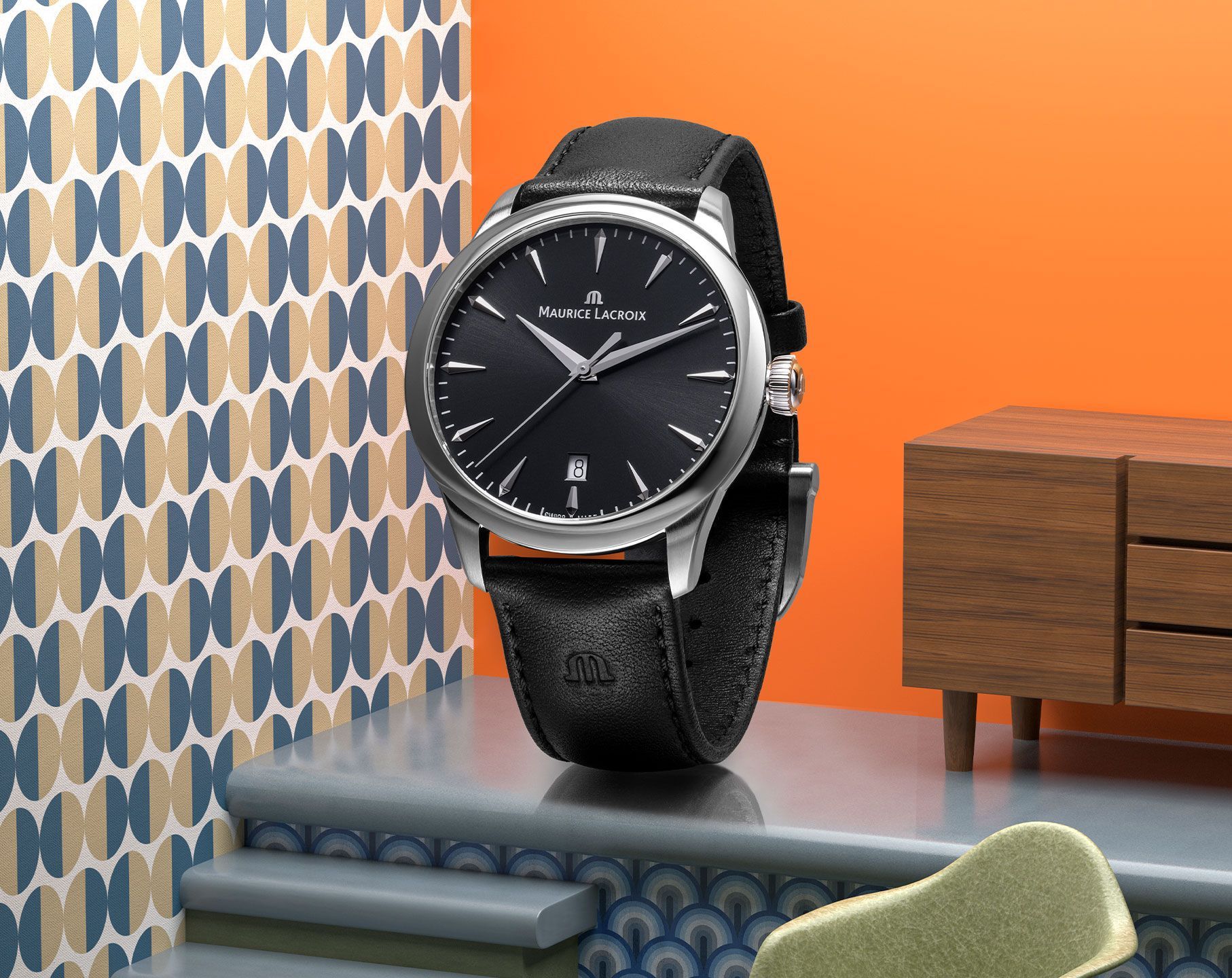 Maurice Lacroix 1975  Black Dial 39 mm Quartz Watch For Men - 2