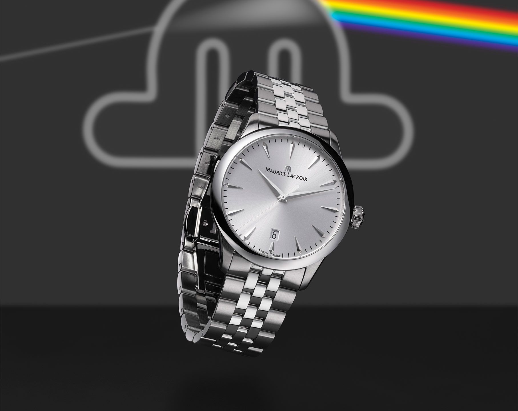 Maurice Lacroix 1975  Silver Dial 39 mm Quartz Watch For Men - 3