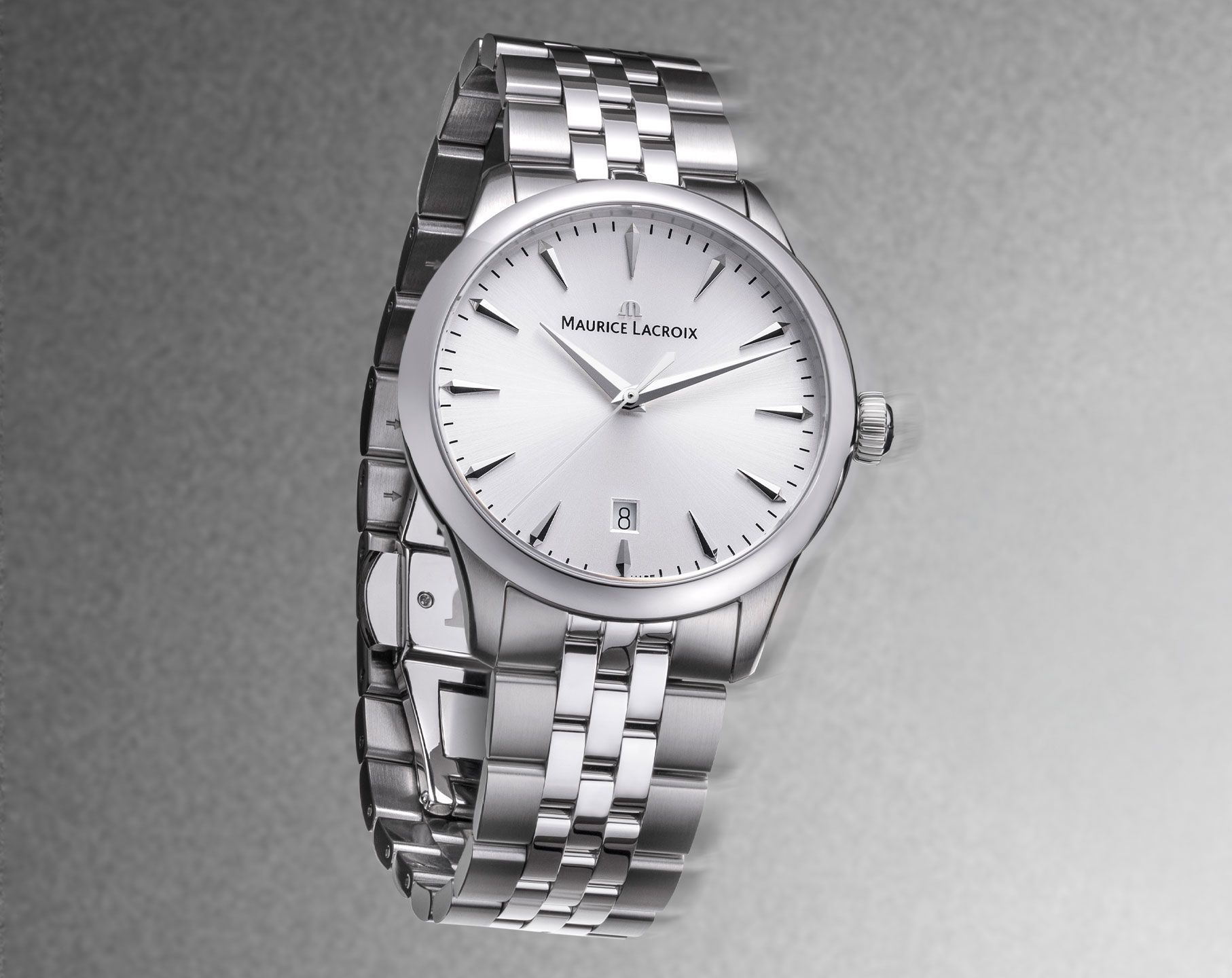 Maurice Lacroix 1975  Silver Dial 39 mm Quartz Watch For Men - 6