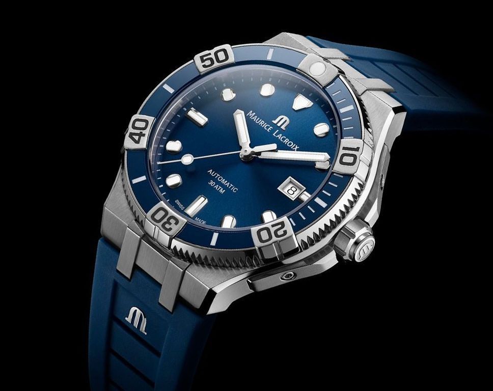 Automatic Dial Lacroix Maurice Blue in mm Watch 43 Aikon