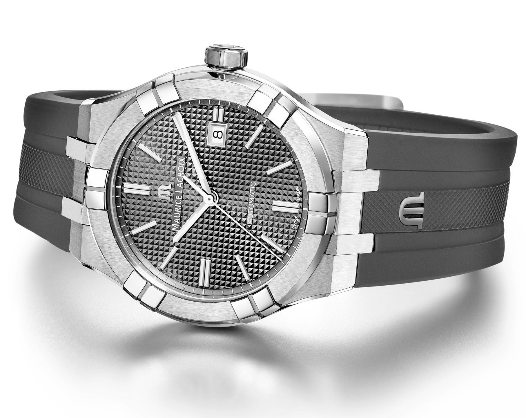 in Lacroix mm Aikon Grey Maurice Automatic Dial 42 Watch