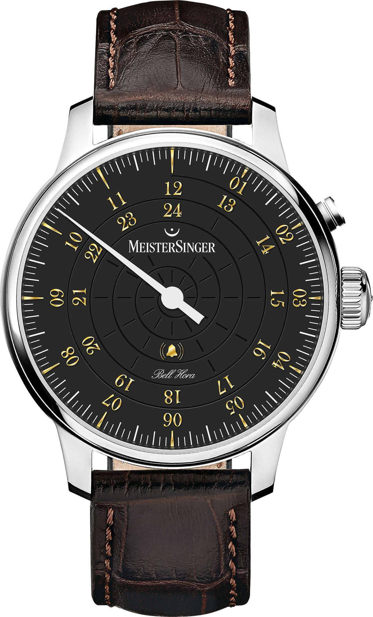 MeisterSinger Bell Hora  Black Dial 43 mm Automatic Watch For Men - 1