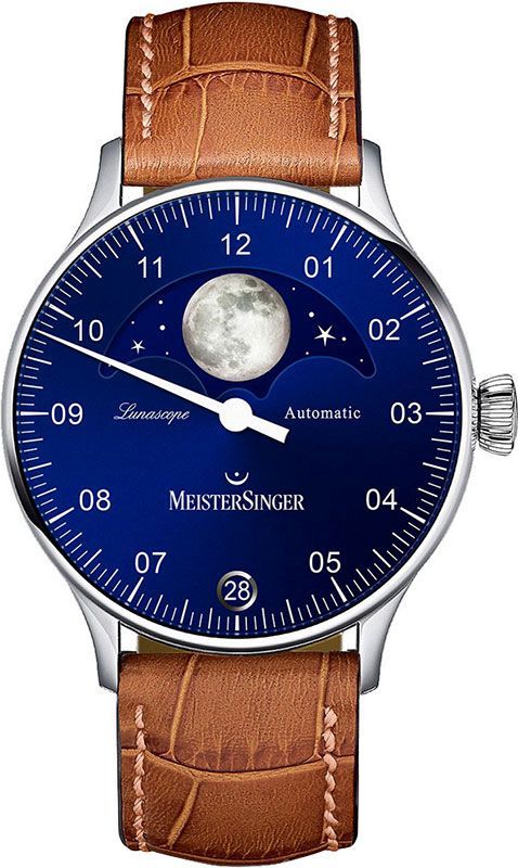 MeisterSinger Lunascope  Blue Dial 40 mm Automatic Watch For Men - 1