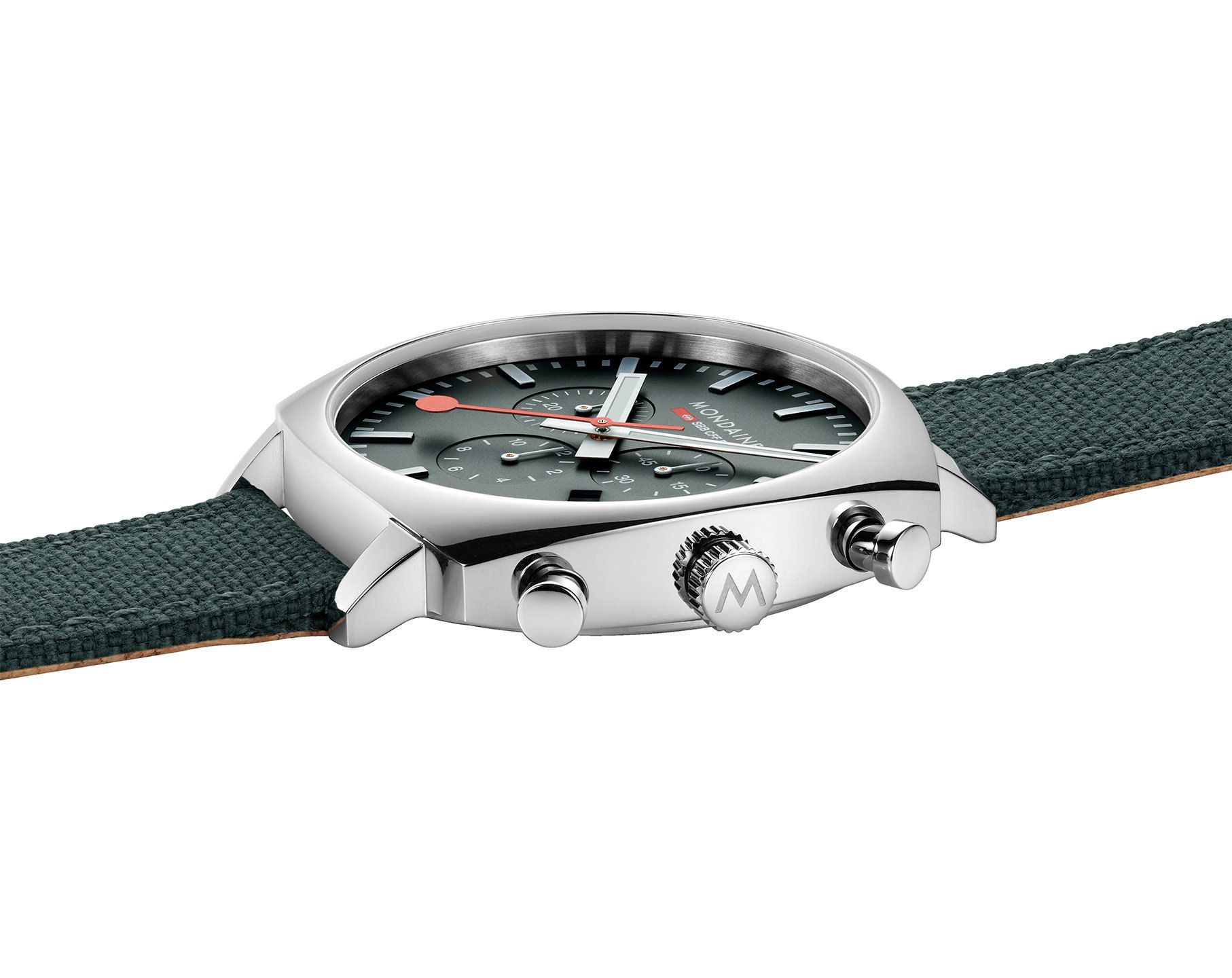 Mondaine Cushion  Green Dial 41 mm Quartz Watch For Men - 4
