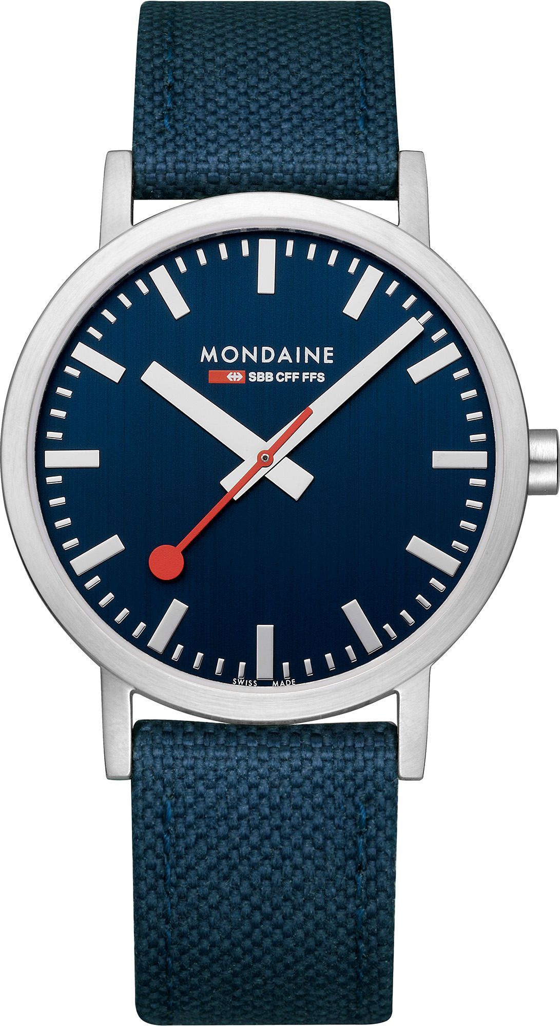 Mondaine Classic  Blue Dial 40 mm Quartz Watch For Unisex - 1