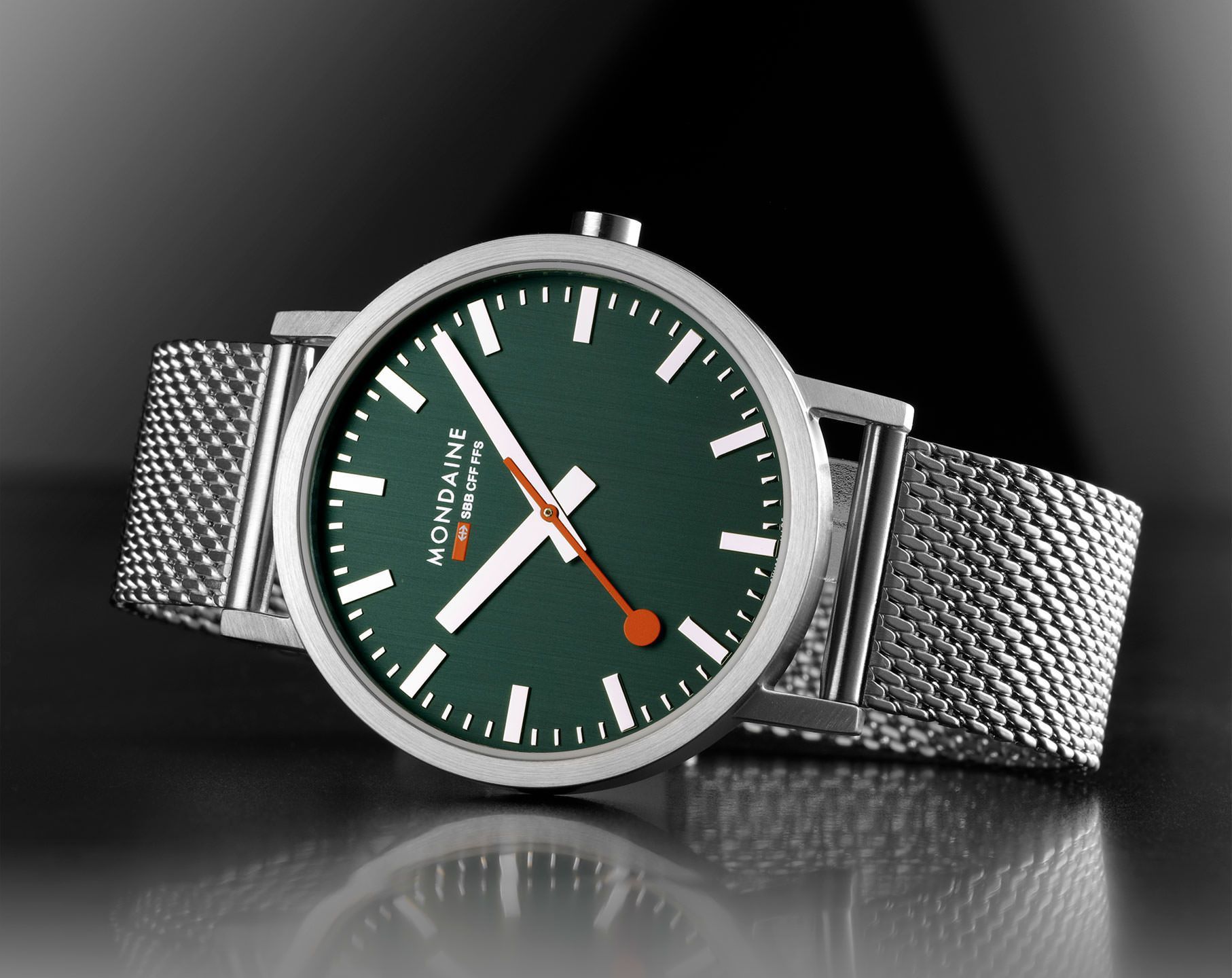 Mondaine  40 mm Watch in Green Dial For Unisex - 5