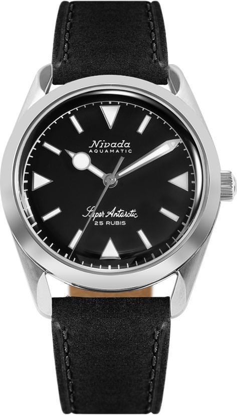 Nivada Grenchen Antarctic Super Antarctic Black Dial 38 mm Automatic Watch For Men - 1