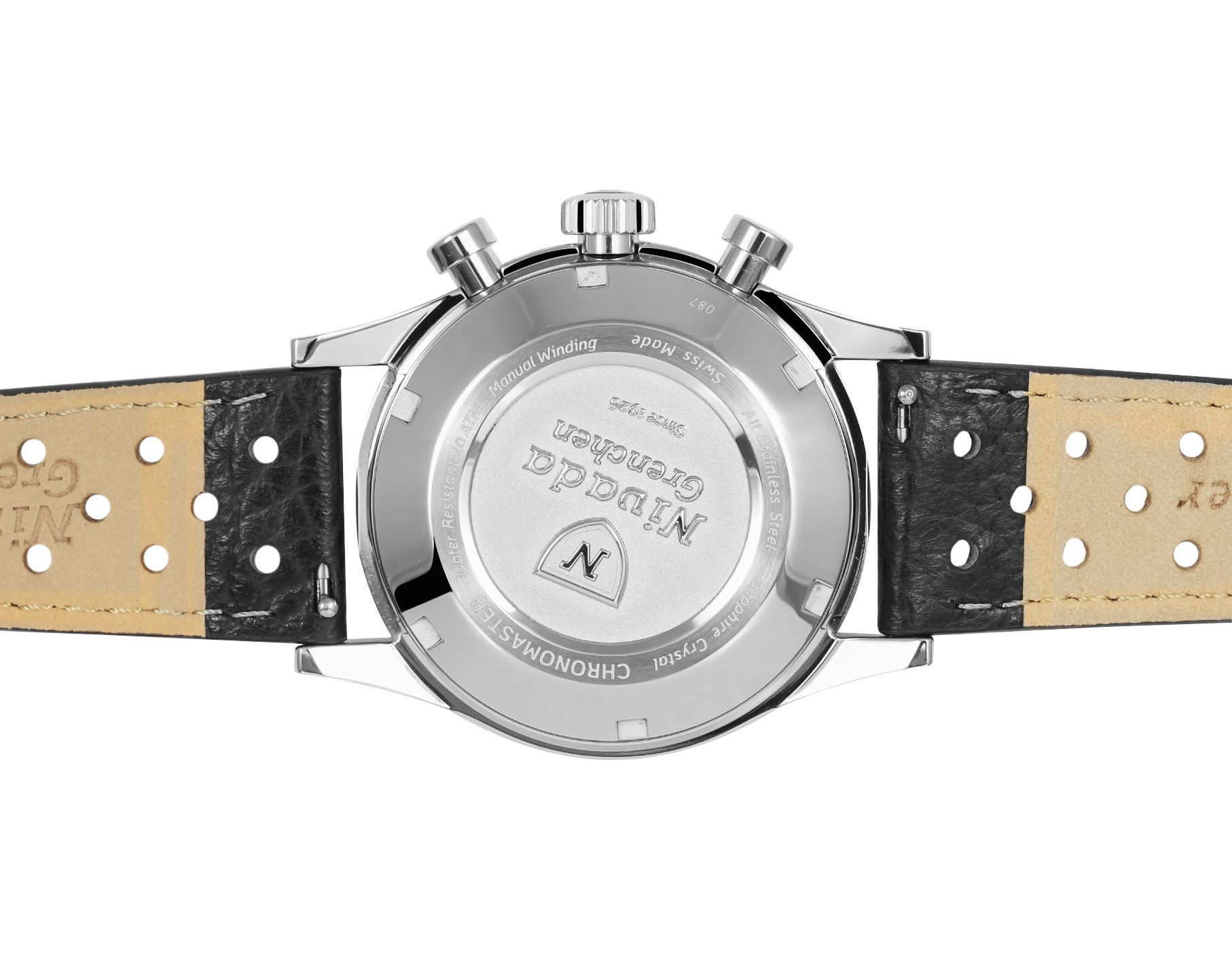 Nivada Grenchen Chronomaster  Black Dial 38 mm Manual Winding Watch For Men - 2