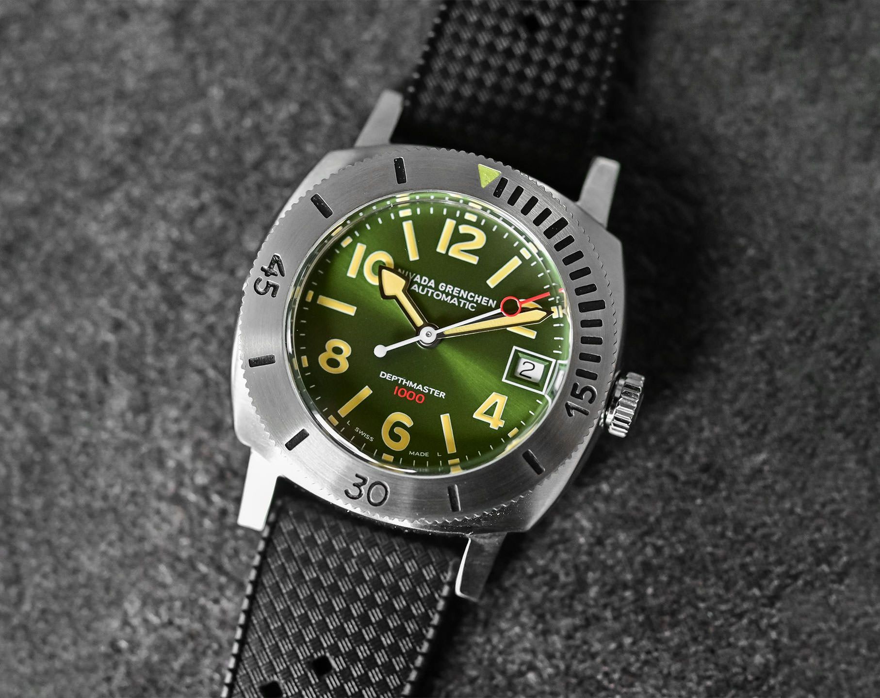 Nivada Grenchen Depthmaster Automatic Green Dial 39 mm Automatic Watch For Men - 6