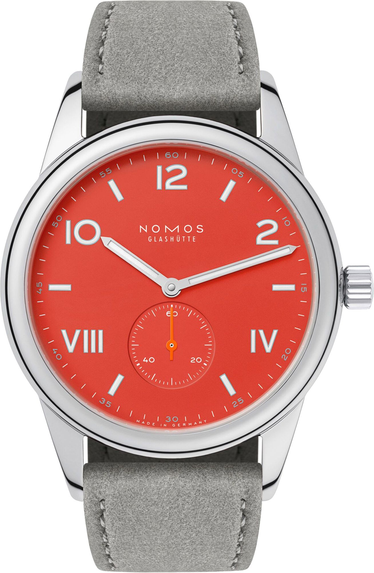 Nomos Glashutte Club  Red Dial 38.5 mm Manual Winding Watch For Unisex - 1