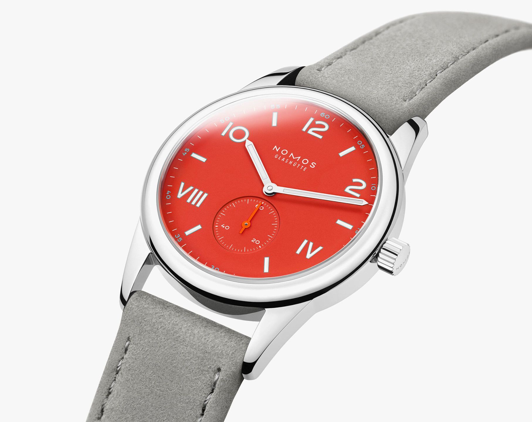 Nomos Glashutte Club  Red Dial 38.5 mm Manual Winding Watch For Unisex - 8