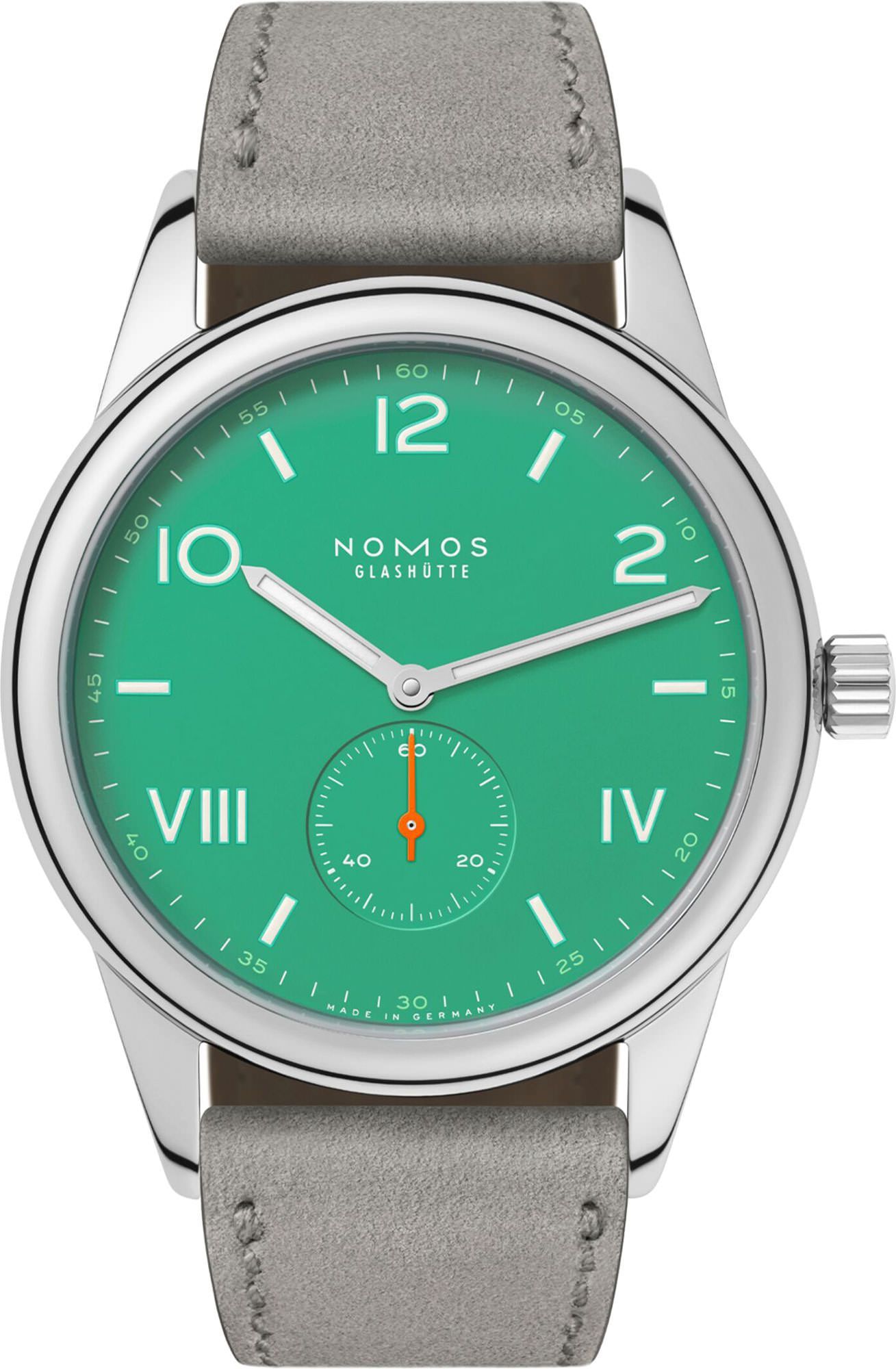 Nomos Glashutte Club  Green Dial 38.5 mm Manual Winding Watch For Men - 1