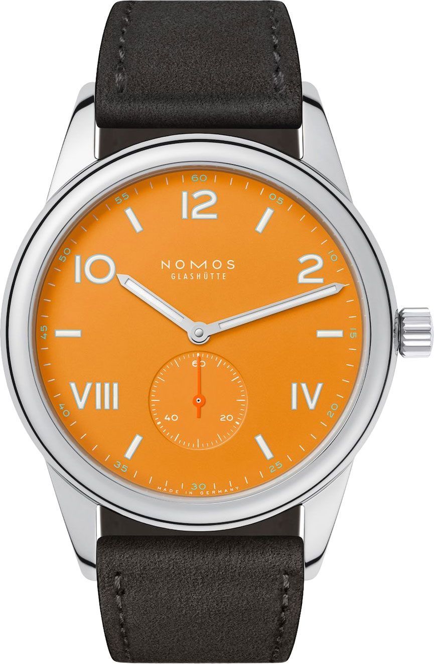 Nomos Glashutte Club  Orange Dial 38.5 mm Manual Winding Watch For Men - 1