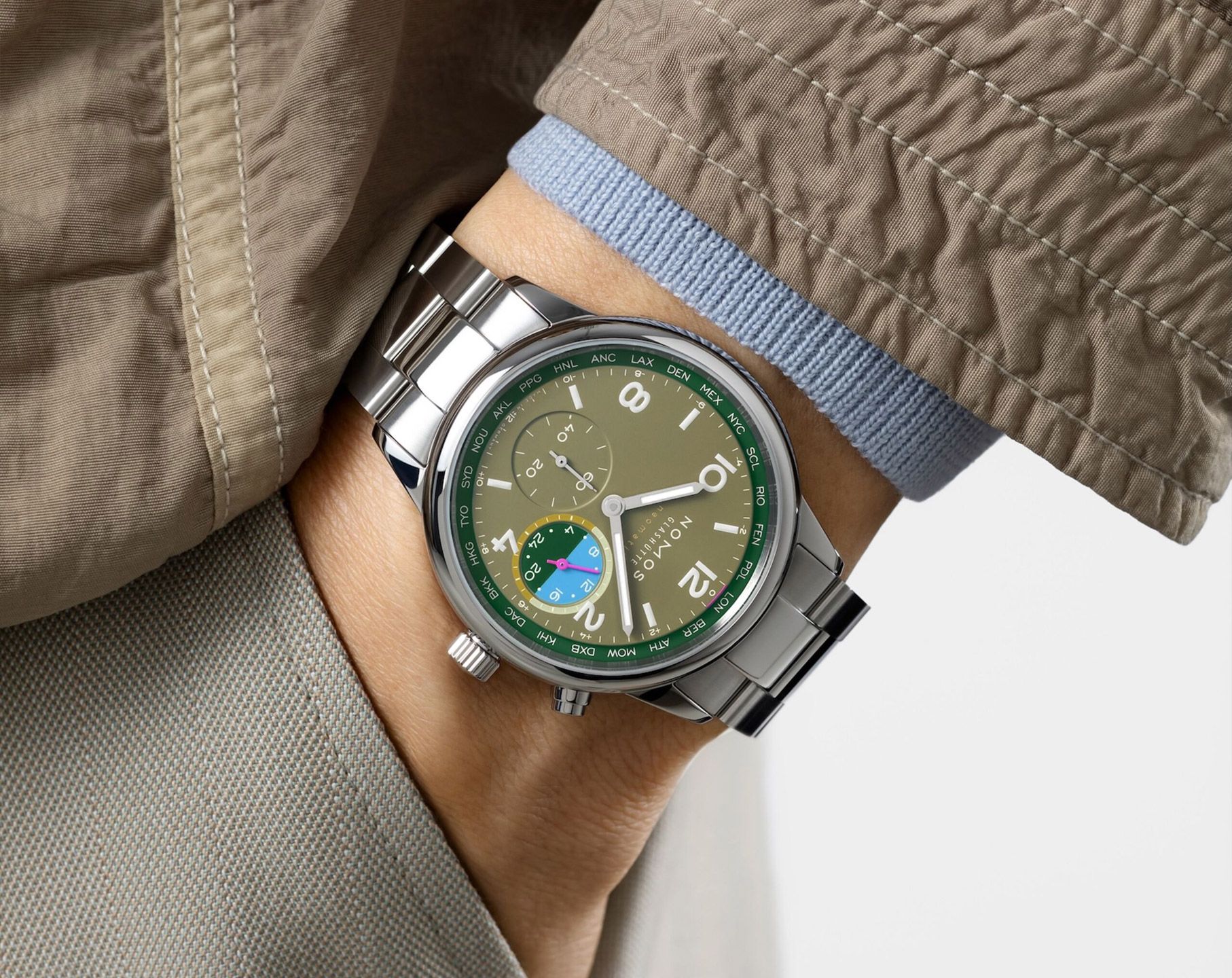 Stainless Steel Nomos Club Automatic Olive Nomos Club Sport