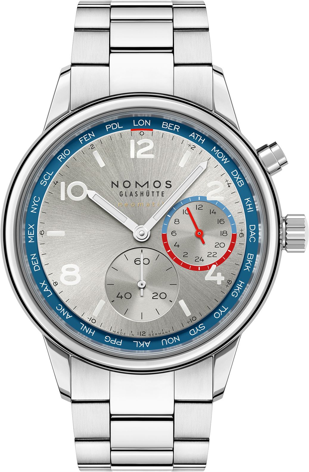 Nomos Glashutte Club Automatic Men Watches in Round case Silver Dial