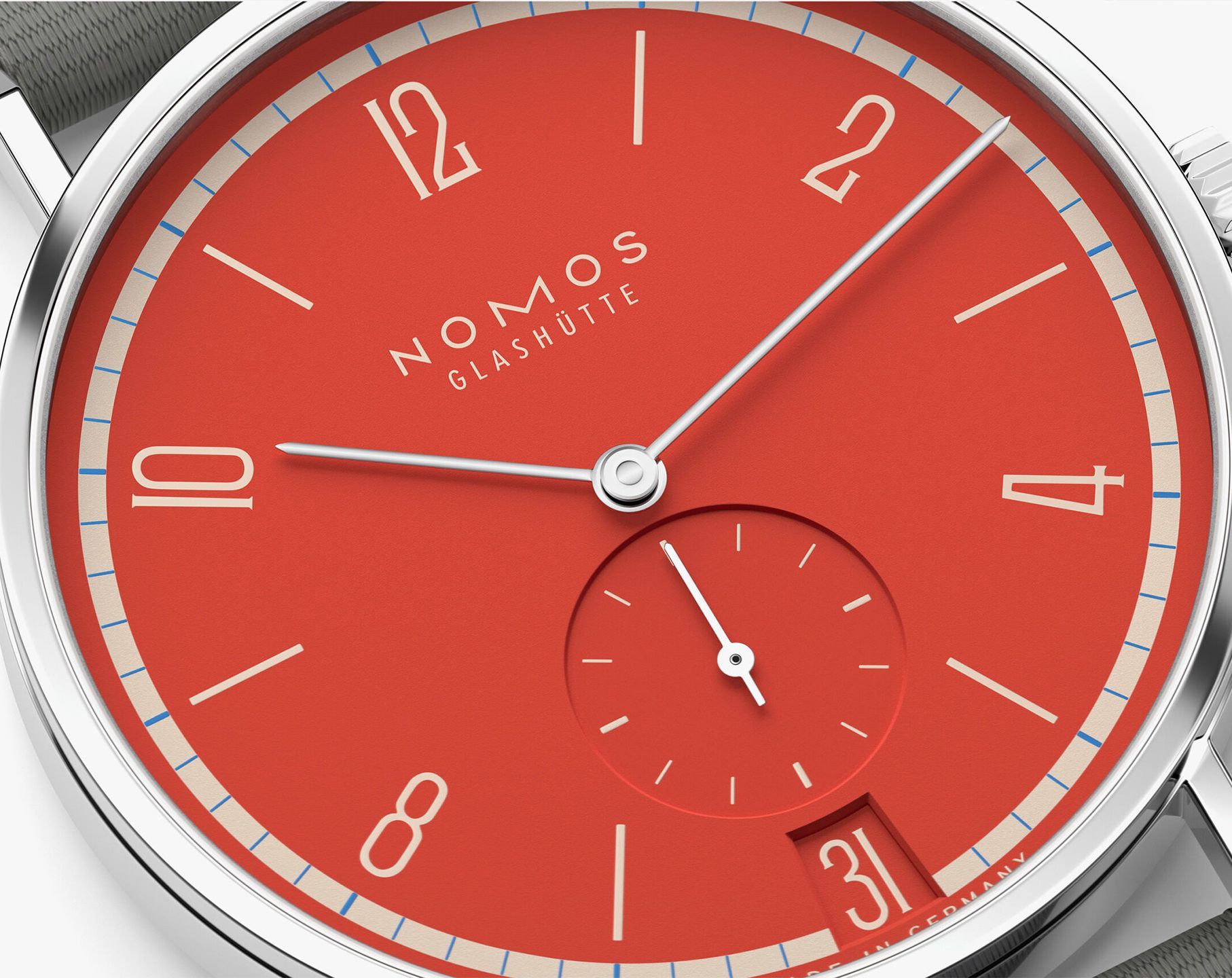 Nomos Glashutte Tangente  Red Dial 37.5 mm Manual Winding Watch For Women - 4