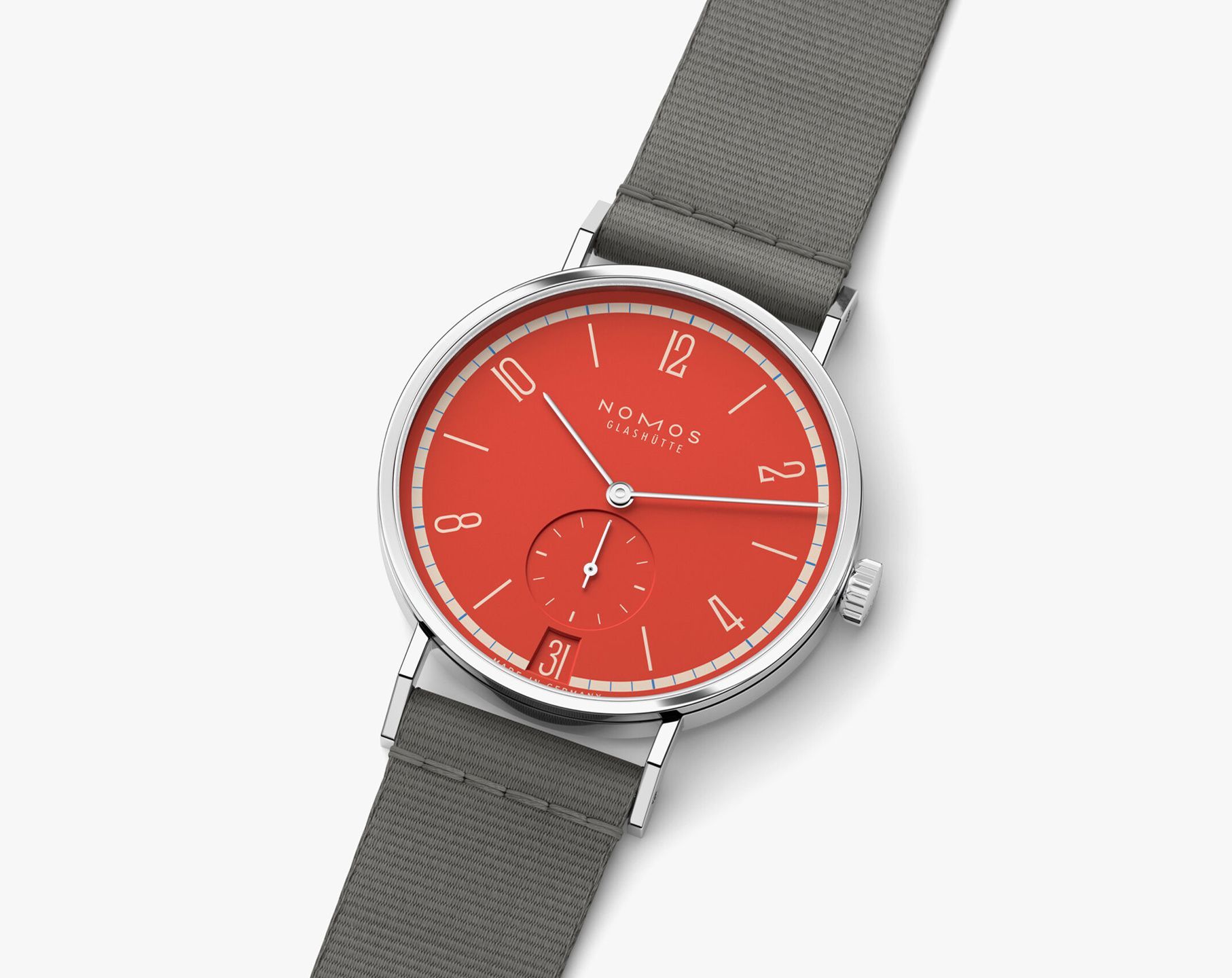 Nomos Glashutte Tangente  Red Dial 37.5 mm Manual Winding Watch For Women - 7