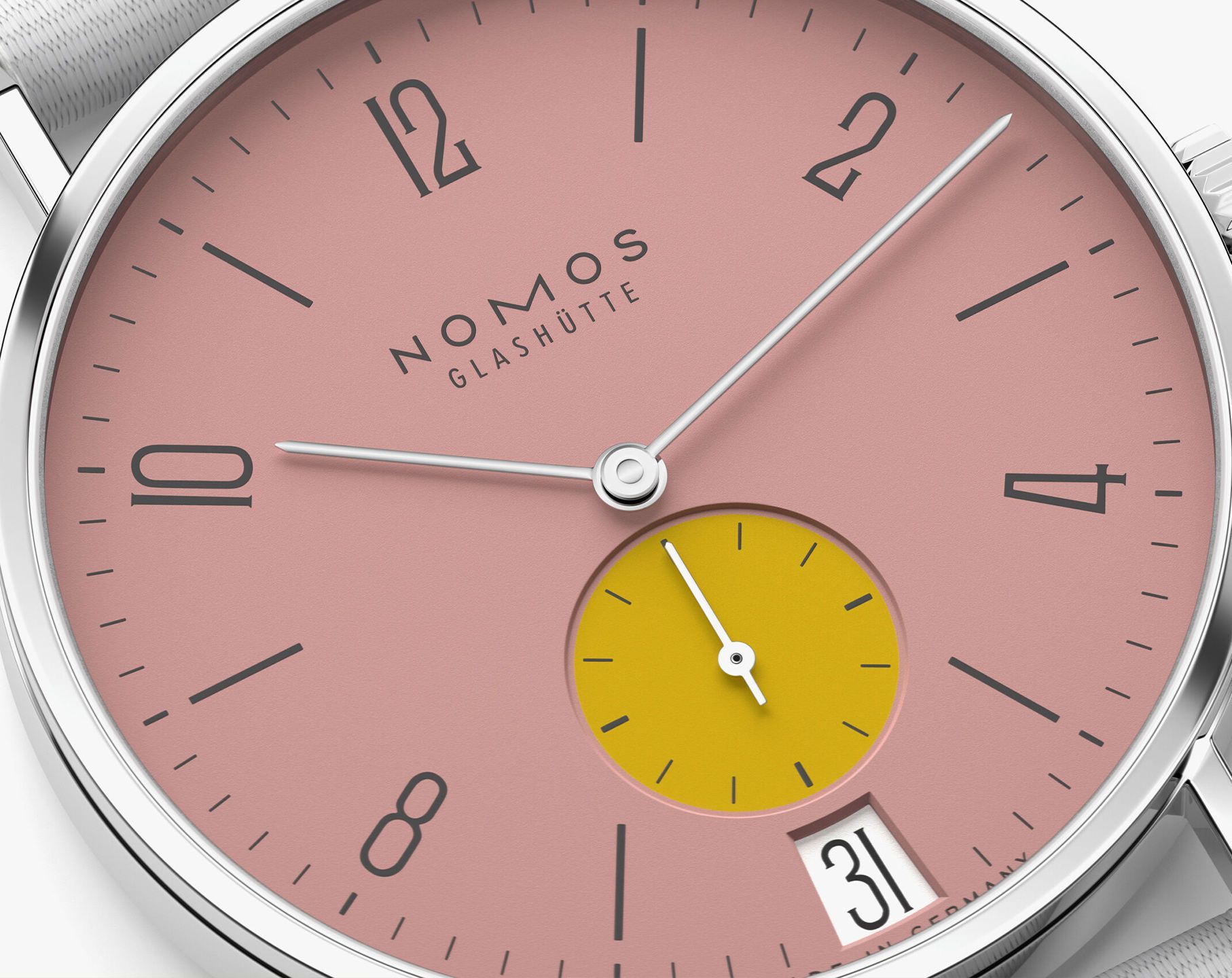 Nomos Glashutte Tangente  Pink Dial 37.5 mm Manual Winding Watch For Women - 4