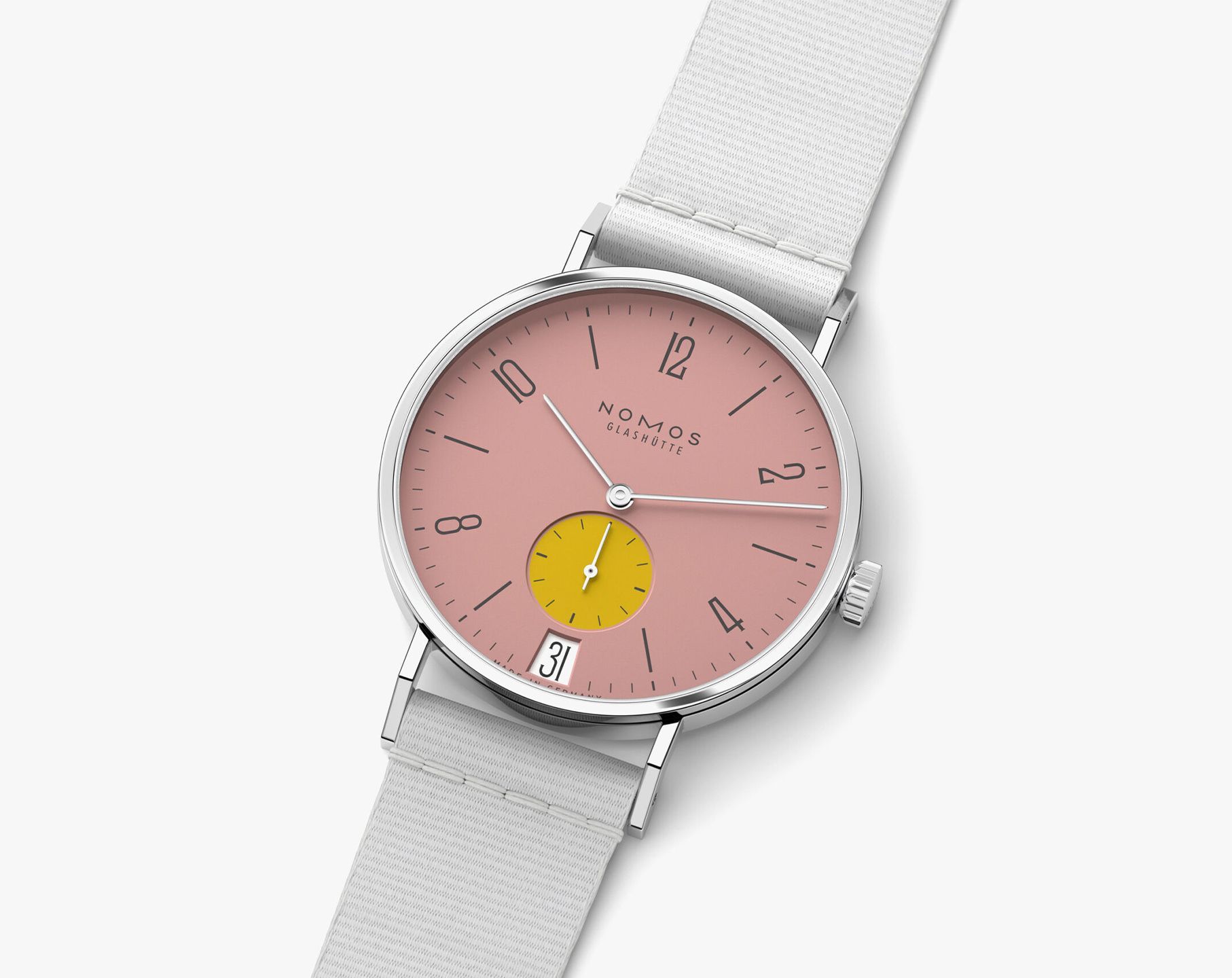 Nomos Glashutte Tangente  Pink Dial 37.5 mm Manual Winding Watch For Women - 7