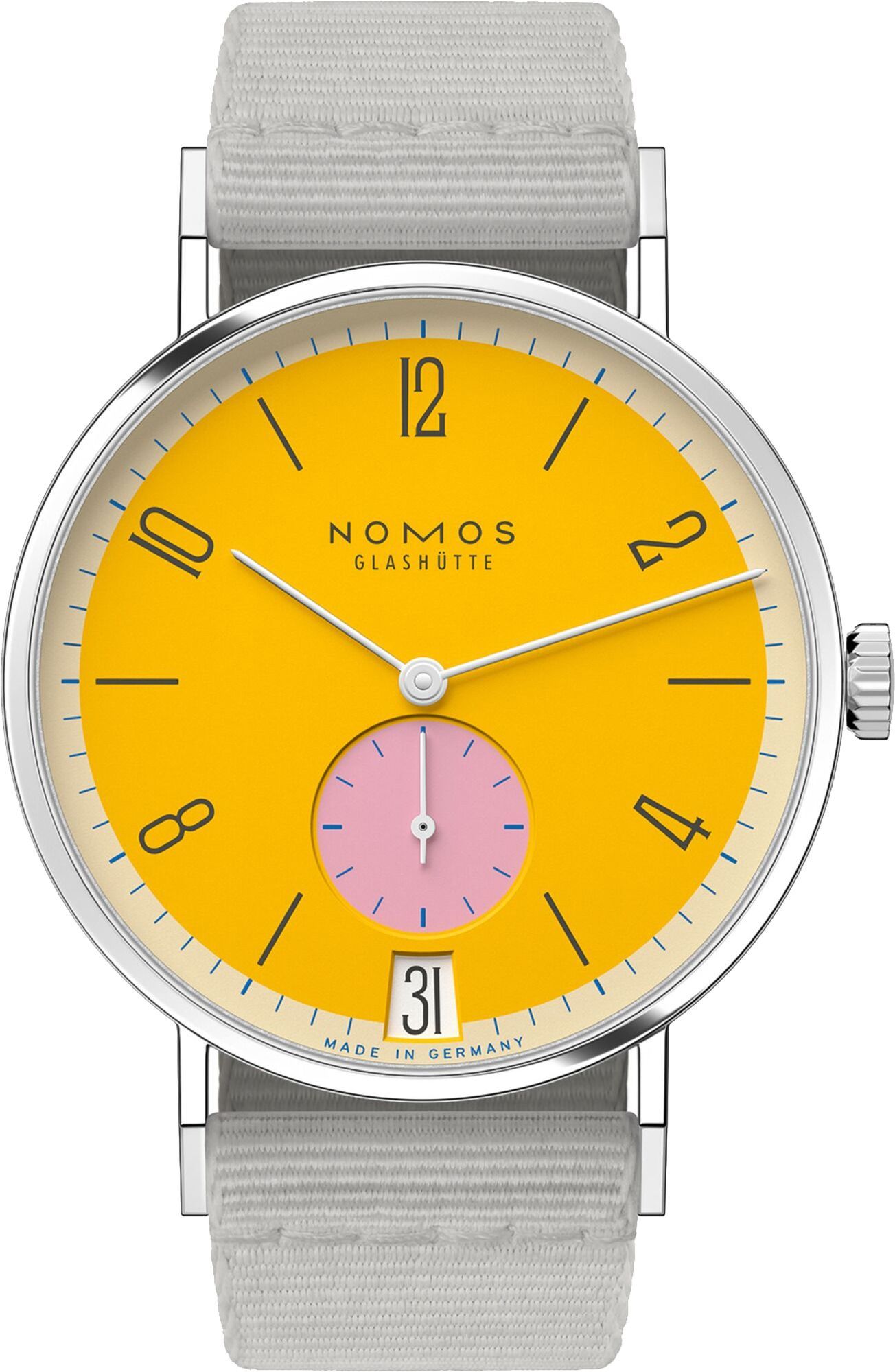 Nomos Glashutte Tangente  Yellow Dial 37.5 mm Manual Winding Watch For Women - 1