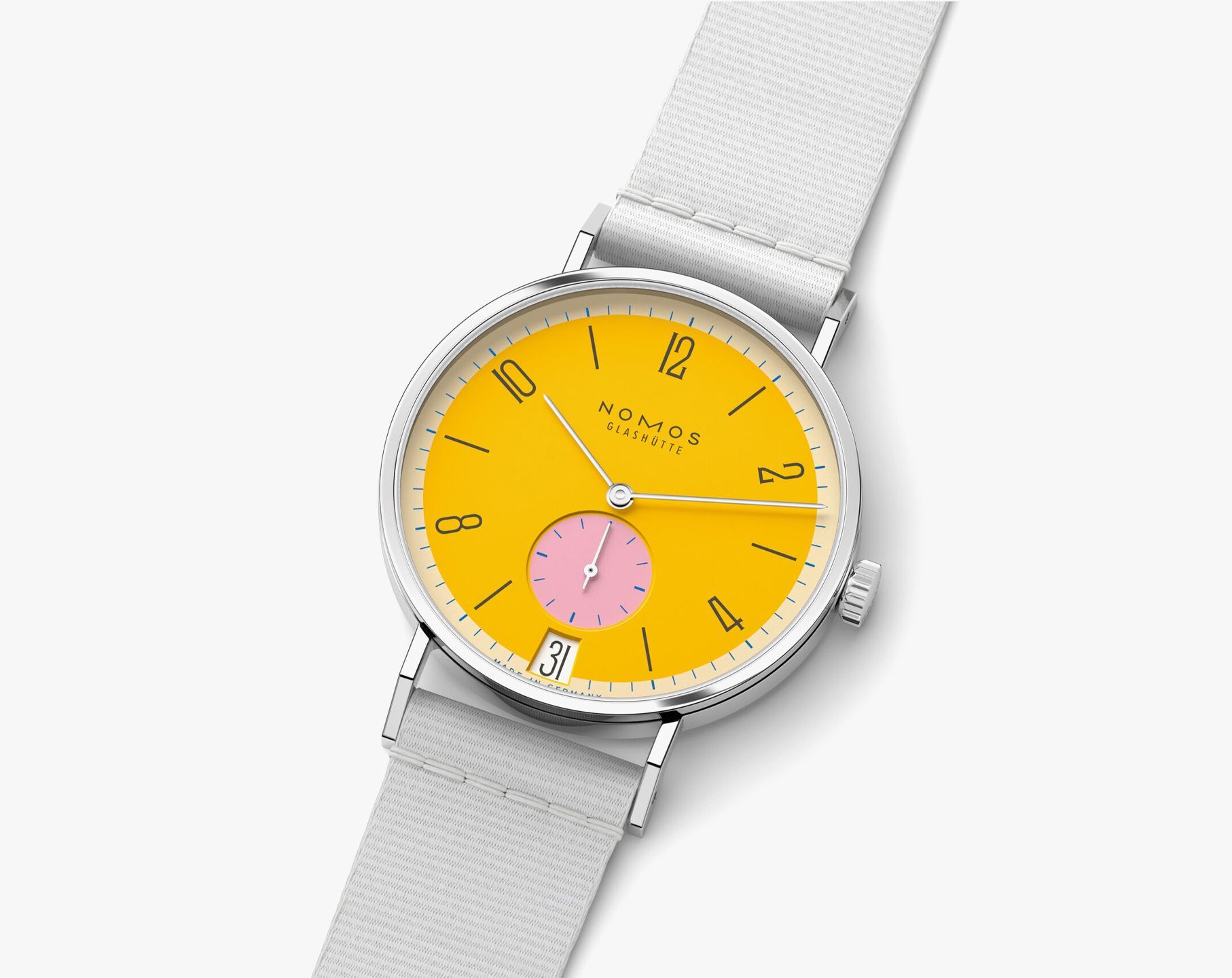 Nomos Glashutte Tangente  Yellow Dial 37.5 mm Manual Winding Watch For Women - 8