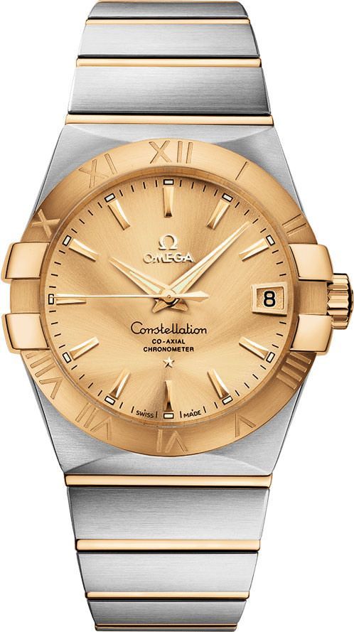 Omega  38 mm Watch in Champagne Dial For Men - 1