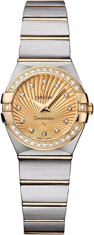Omega Constellation  Yellow Dial 24 mm Quartz Watch For Women - 1