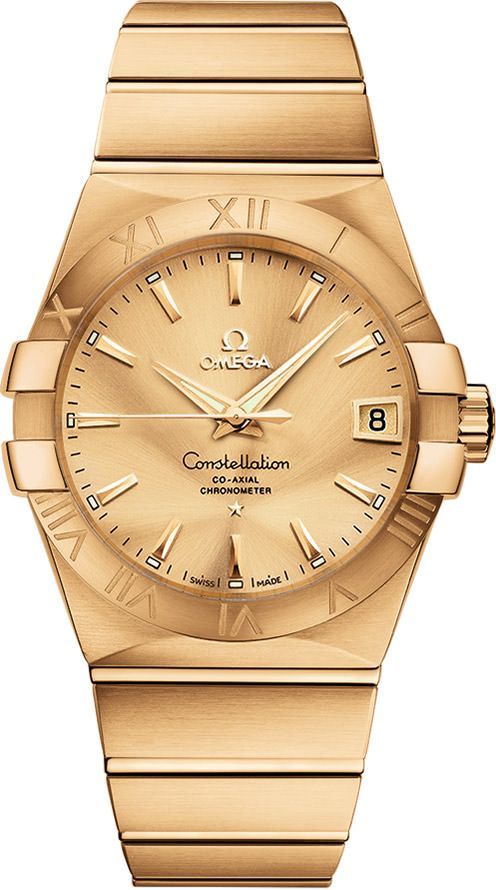 Omega Constellation  Yellow Dial 38 mm Automatic Watch For Men - 1