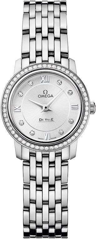Omega De Ville Prestige Silver Dial 24.4 mm Quartz Watch For Women - 1