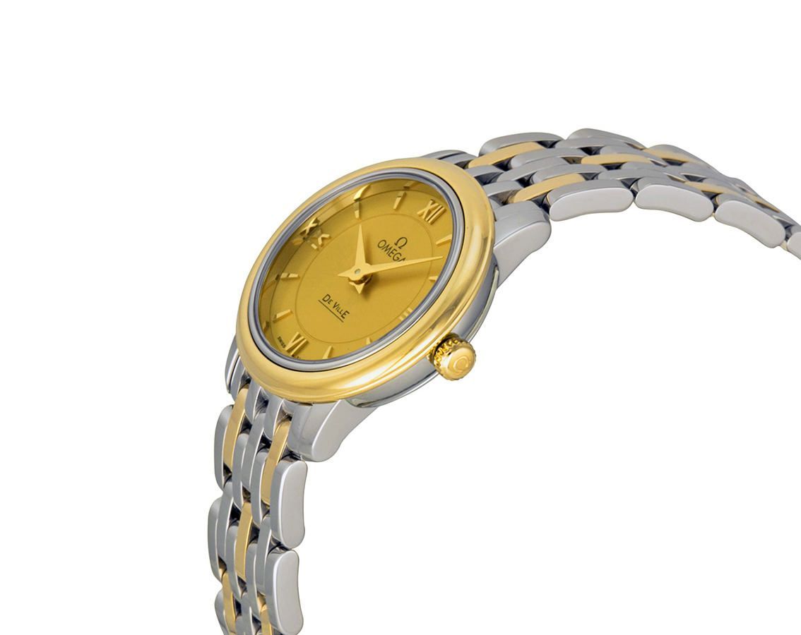 Omega De Ville Prestige Yellow Dial 24.4 mm Quartz Watch For Women - 3