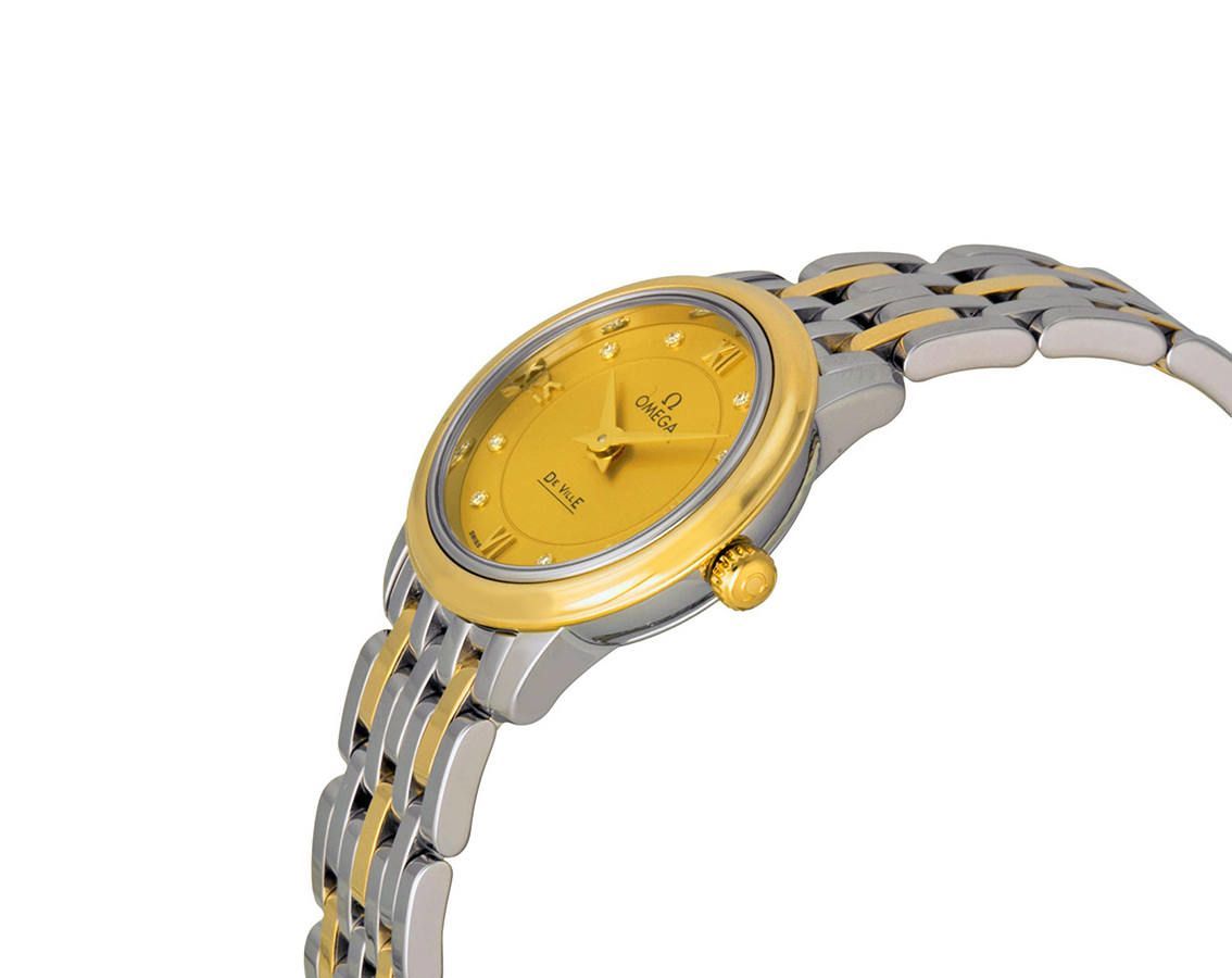 Omega De Ville Prestige Yellow Dial 24.4 mm Quartz Watch For Women - 3