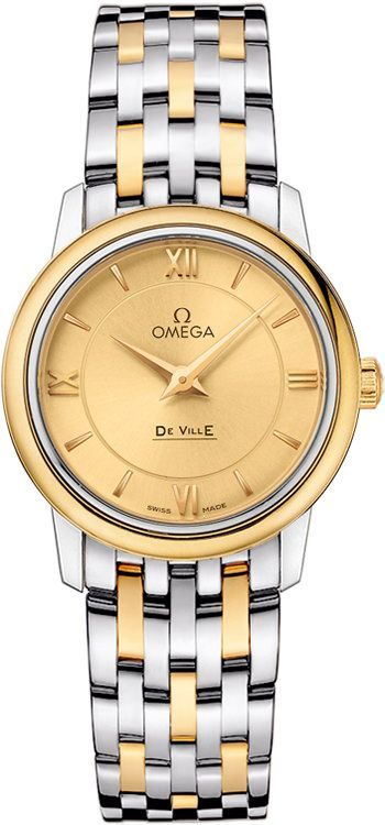 Omega De Ville Prestige Yellow Dial 27.4 mm Quartz Watch For Women - 1