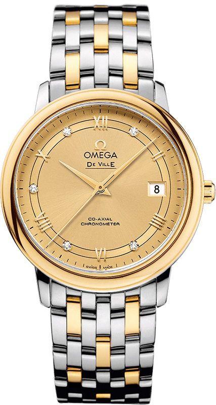Omega Prestige 36.8 mm Watch in Yellow Dial For Men - 1
