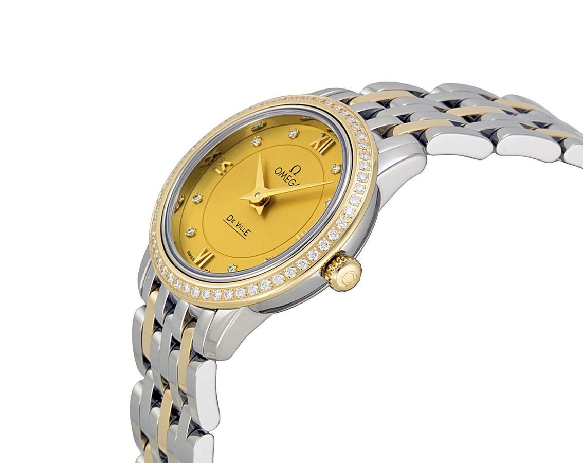Omega Prestige 24.4 mm Watch in Yellow Dial For Women - 3