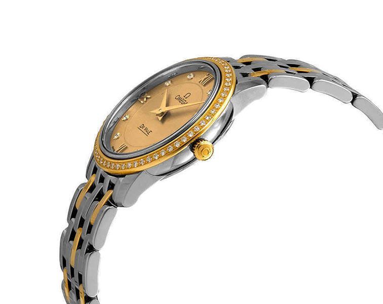 Omega De Ville Prestige Yellow Dial 27.4 mm Quartz Watch For Women - 3