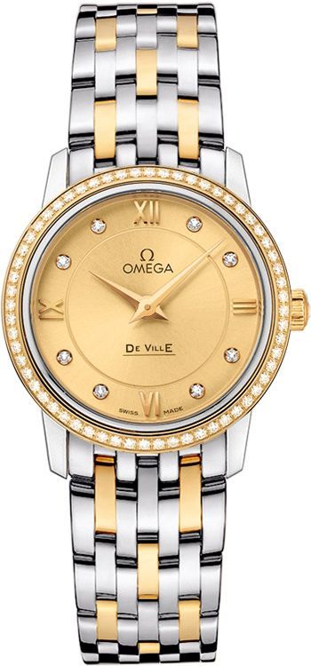 Omega De Ville Prestige Yellow Dial 27.4 mm Quartz Watch For Women - 1