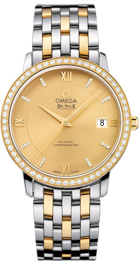 Omega De Ville Prestige Champagne Dial 36.8 mm Automatic Watch For Men - 1