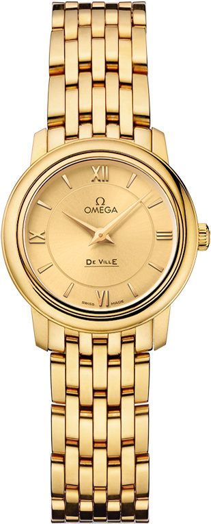 Omega De Ville Prestige Yellow Dial 24.4 mm Quartz Watch For Women - 1