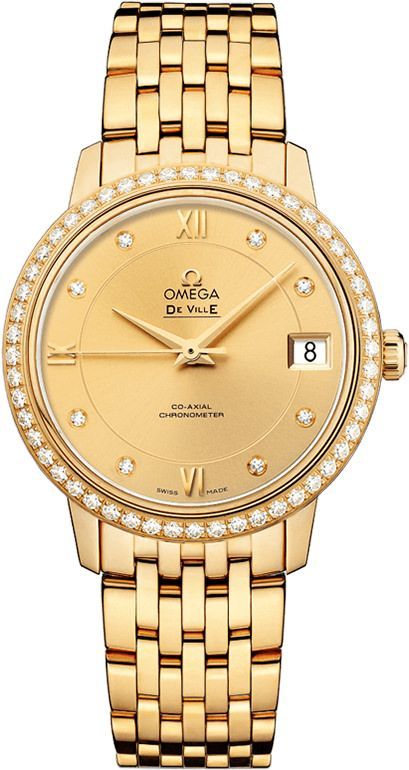 Omega De Ville Prestige Yellow Dial 32.7 mm Automatic Watch For Women - 1