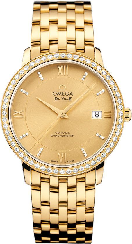 Omega De Ville Prestige Yellow Dial 36.8 mm Automatic Watch For Men - 1