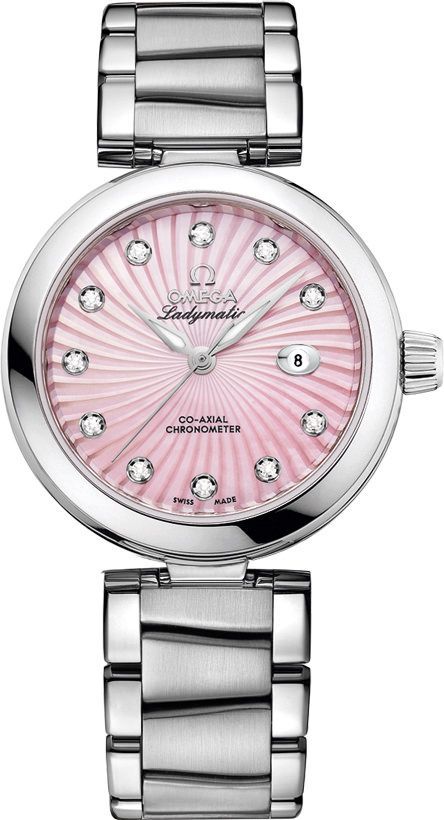 Omega Ladymatic 34 mm Watch in Pink Dial For Women - 1