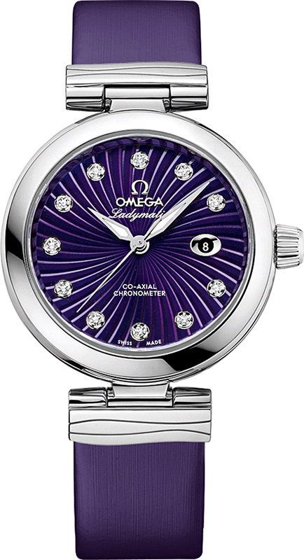 Omega Ladymatic 34 mm Watch in Purple Dial For Women - 1