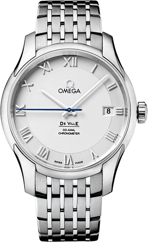 Omega  41 mm Watch in Silver Dial For Men - 1