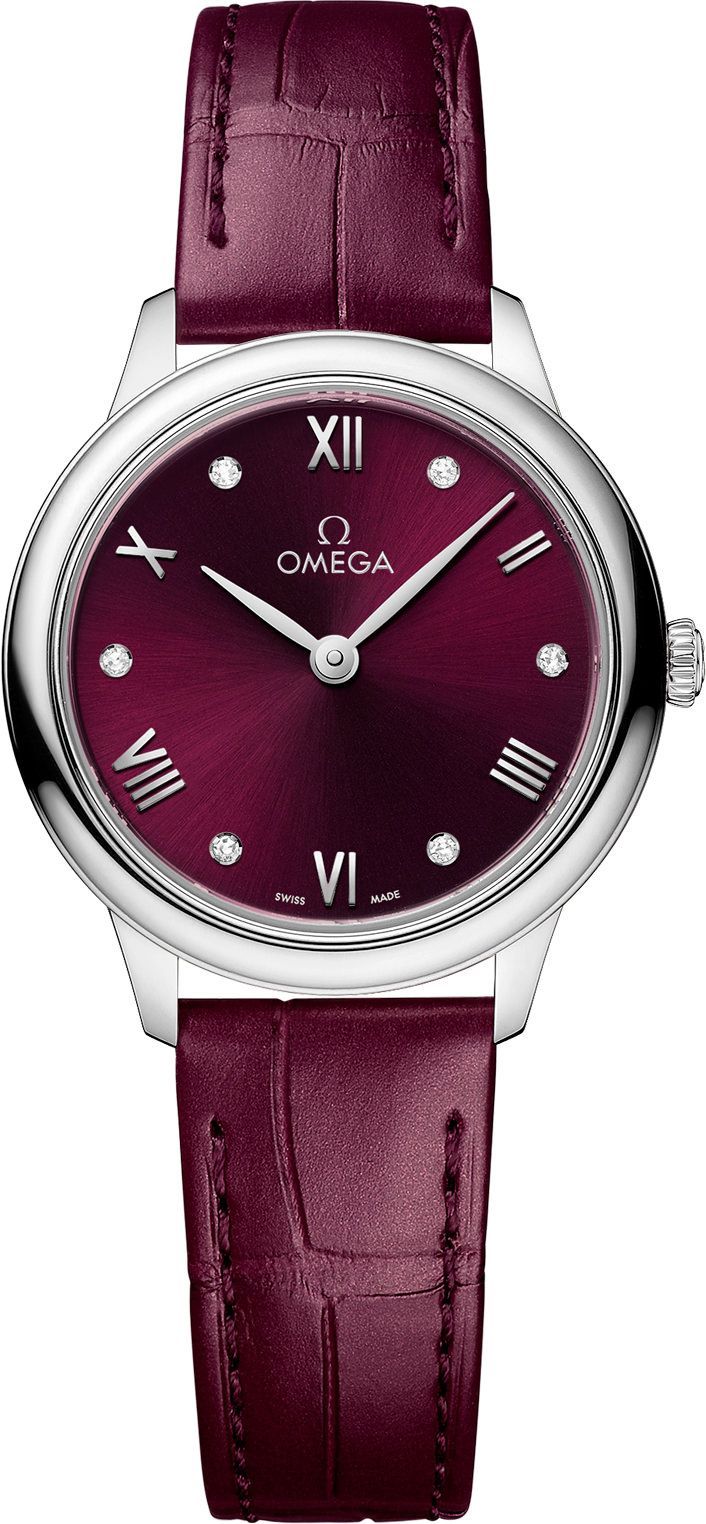 Omega De Ville Prestige Burgundy Dial 27.5 mm Quartz Watch For Women - 1