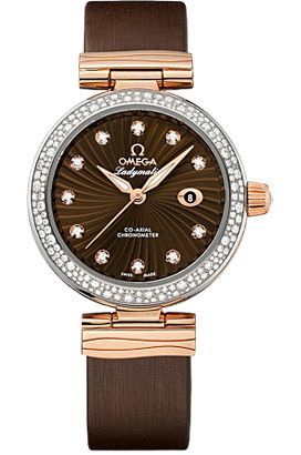 Omega De Ville Ladymatic Brown Dial 34 mm Automatic Watch For Women - 1