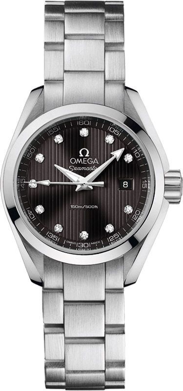Omega Seamaster Aqua Terra Grey Dial 30 mm Quartz Watch For Women - 1