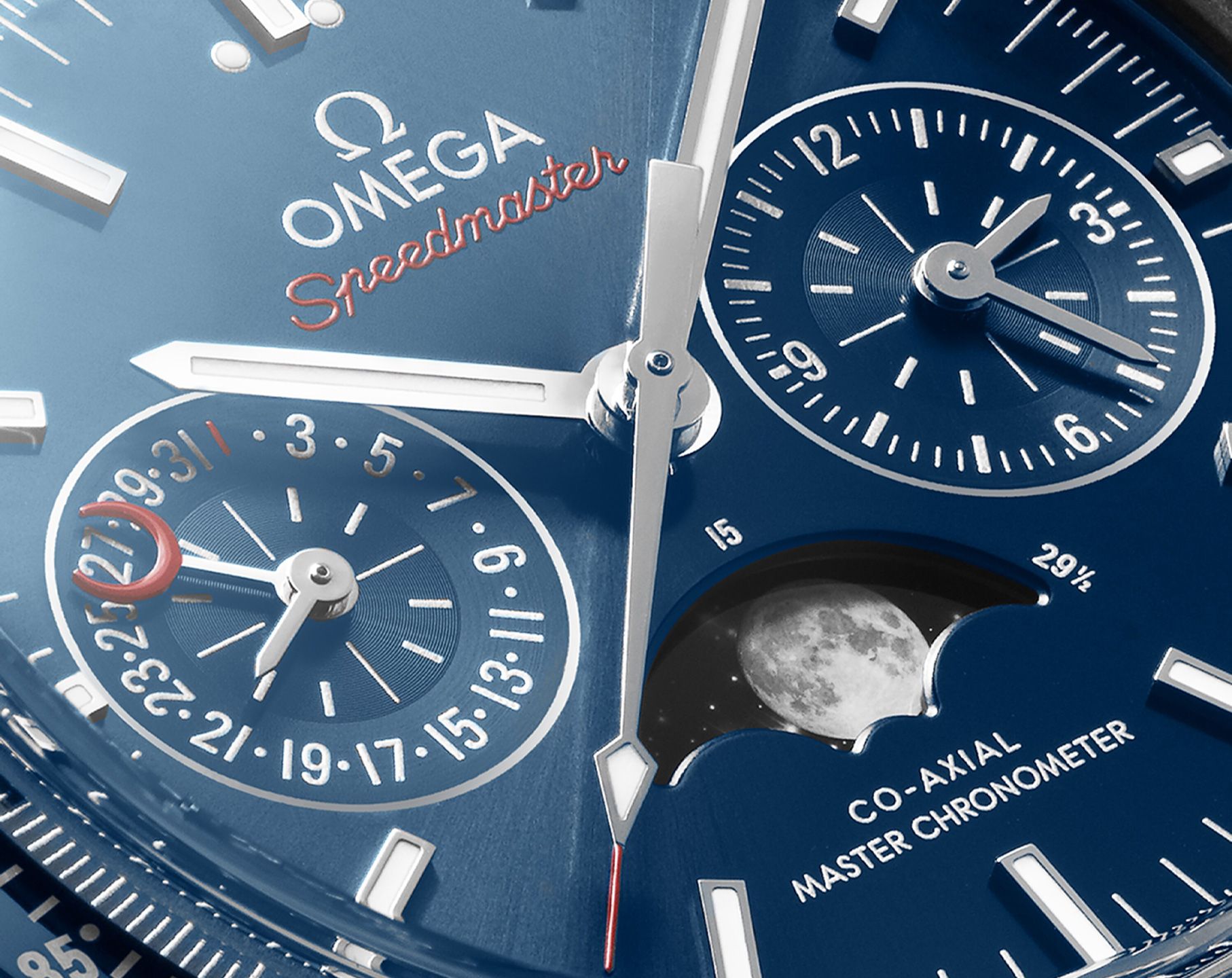 ★87MM★ Mmlg MOON MELGE HFT BLUE Speedmaster Moonphase