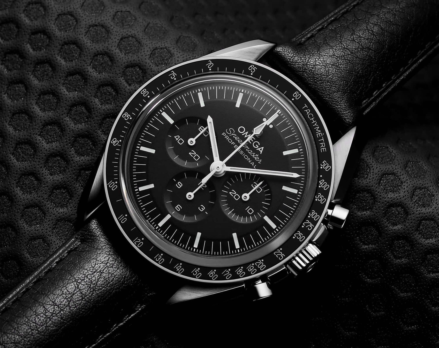 Omega Moonwatch 42 mm Watch in Black Dial