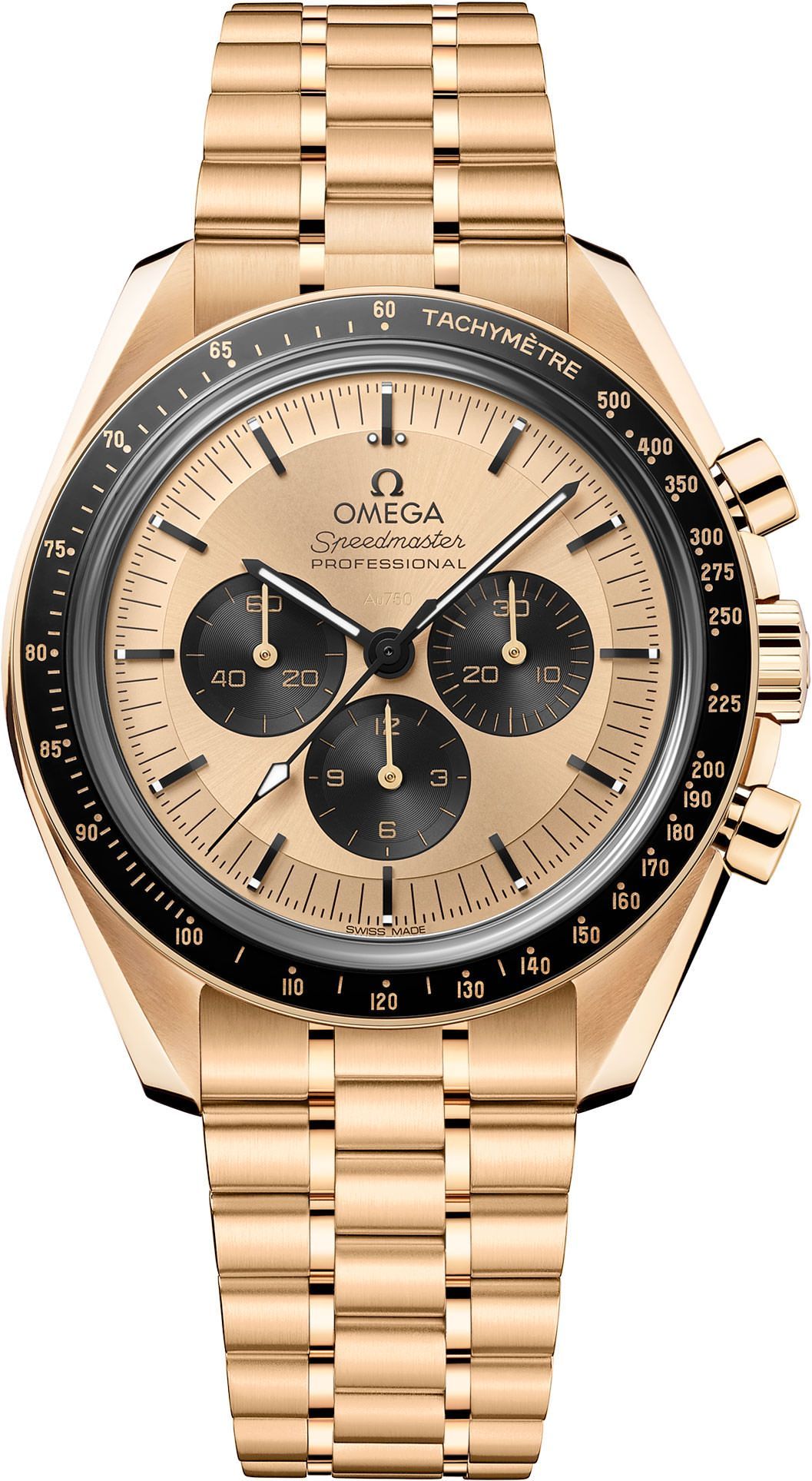 Omega Moonwatch 42 mm Watch in Yellow Dial For Men - 1