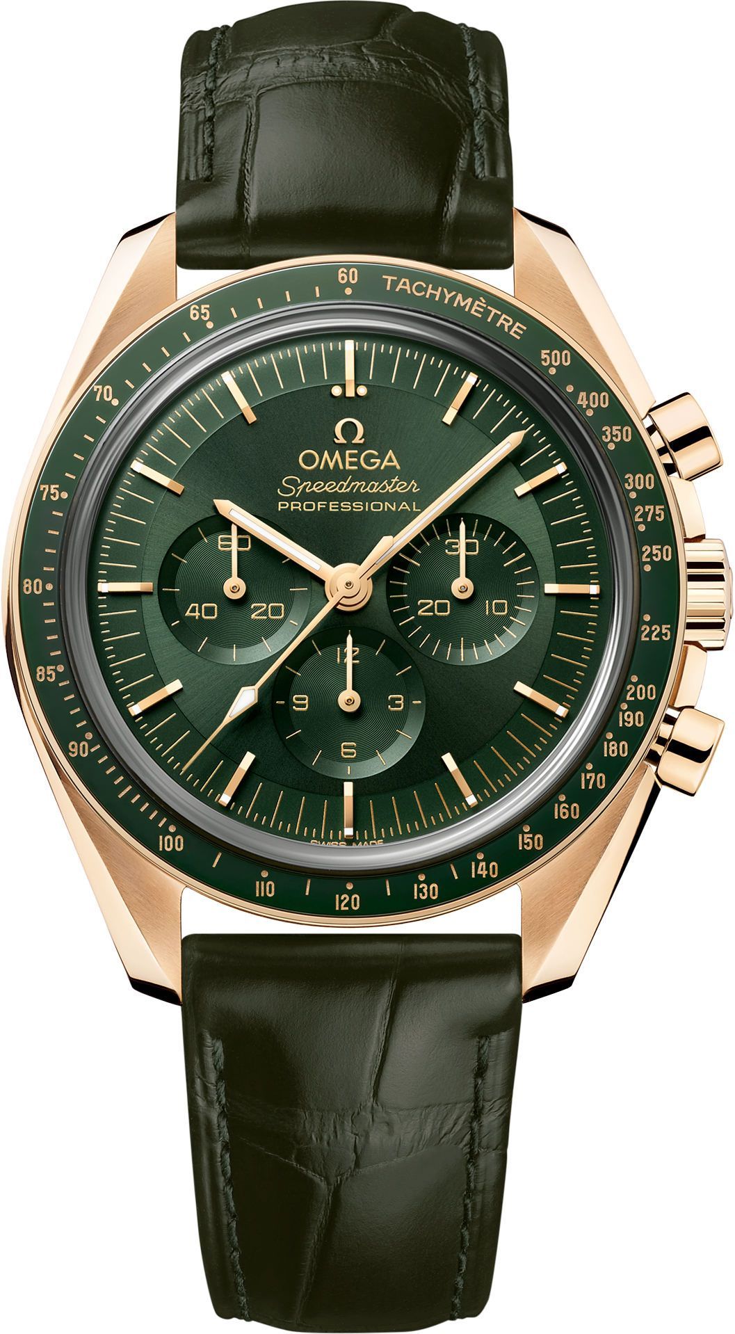 Omega Moonwatch 42 mm Watch in Green Dial For Men - 1
